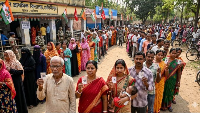 ভোটবঙ্গ ২০২৬: প্রথম দফার মহারণে উত্তপ্ত বাংলা, ইভিএম বিভ্রাট ও বিক্ষিপ্ত অশান্তির খবর