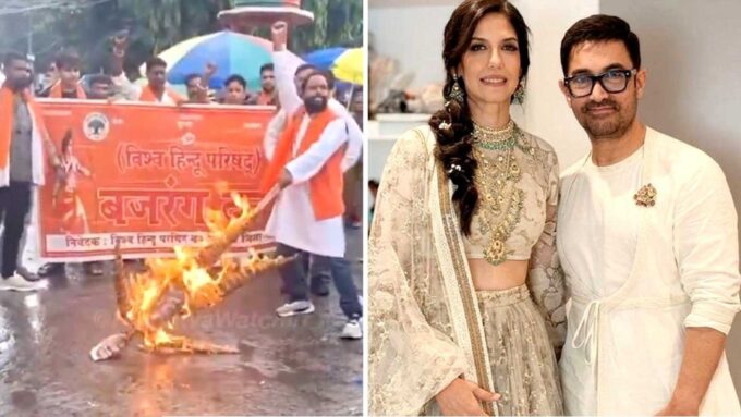 তৃতীয় বিয়ের পর নতুন বিতর্কে আমির খান, ‘লাভ জেহাদ’-এর অভিযোগ তুলে বিক্ষোভ বজরং দলের